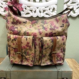 PATRICIA NASH ANTIQUE ROSE CROSSBODY BAG EUC.